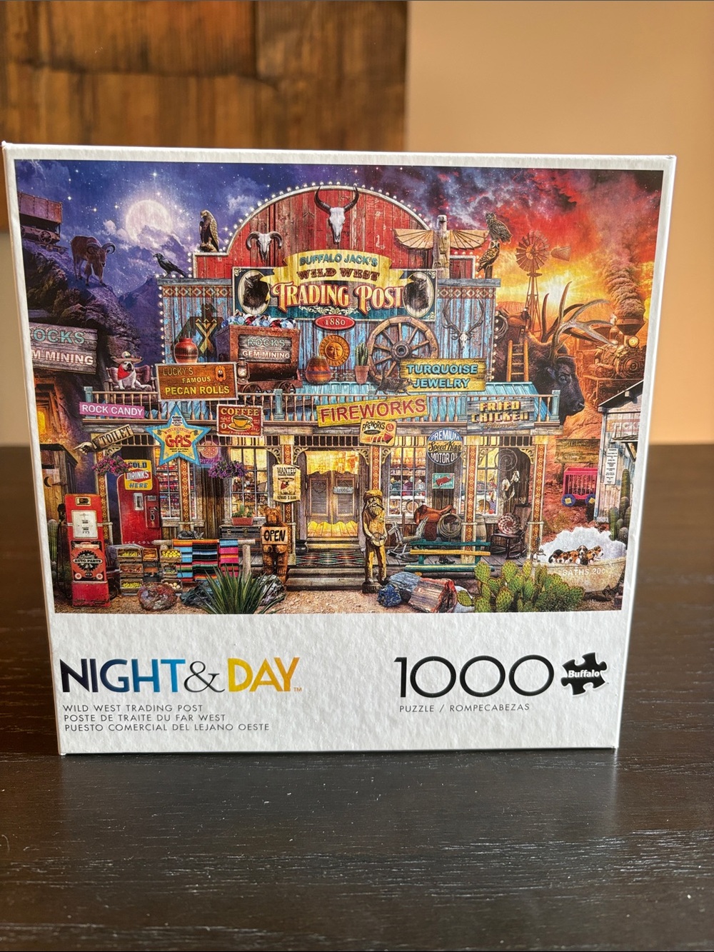 Buffalo Games Night  & Day 1000-Piece Colorful Trading Post Jigsaw Puzzle